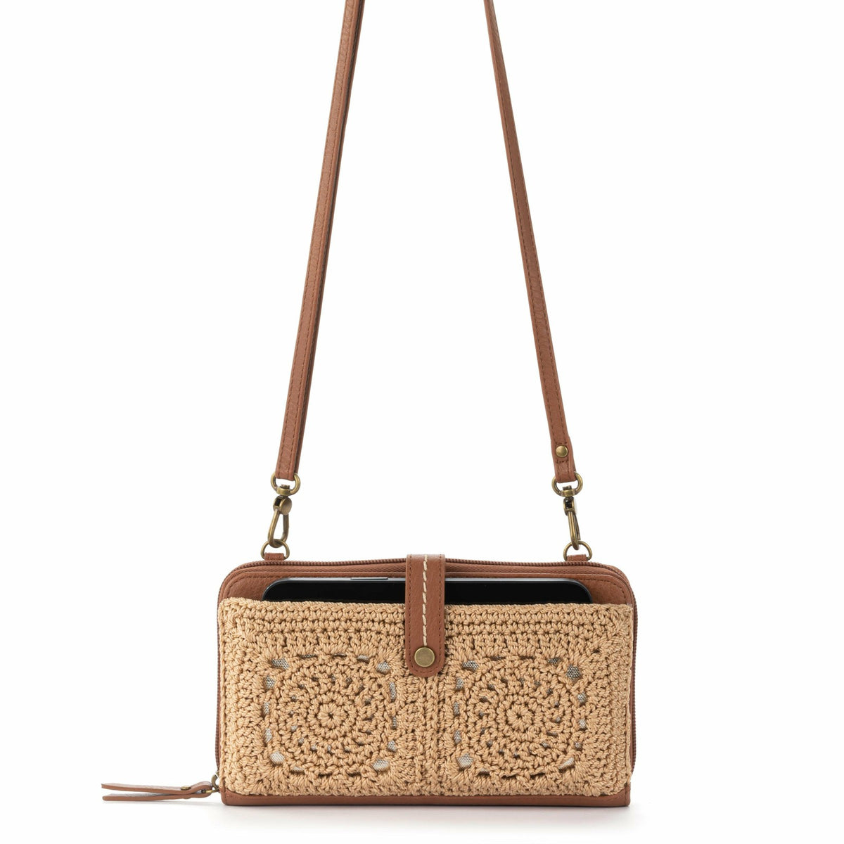 The Sak Iris Smartphone Wallet in Bamboo Medallion Crochet