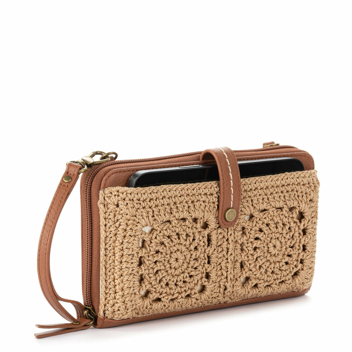 The Sak Iris Smartphone Wallet in Bamboo Medallion Crochet