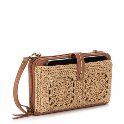 The Sak Iris Smartphone Wallet in Bamboo Medallion Crochet