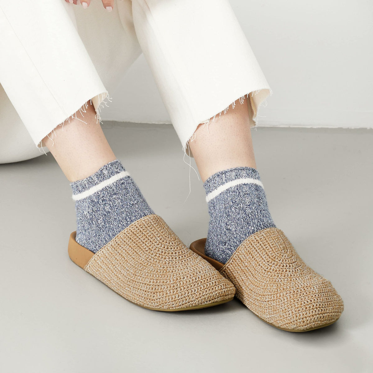 The Sak Bolinas Clog in Bamboo Static Crochet