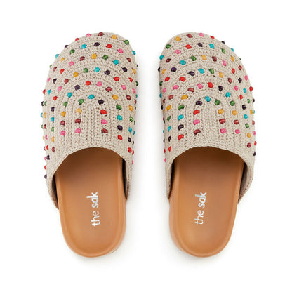 The Sak Bolinas Clog in Ecru Multi Beads Crochet