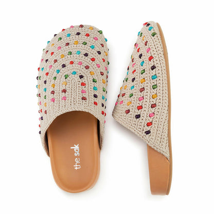 The Sak Bolinas Clog in Ecru Multi Beads Crochet