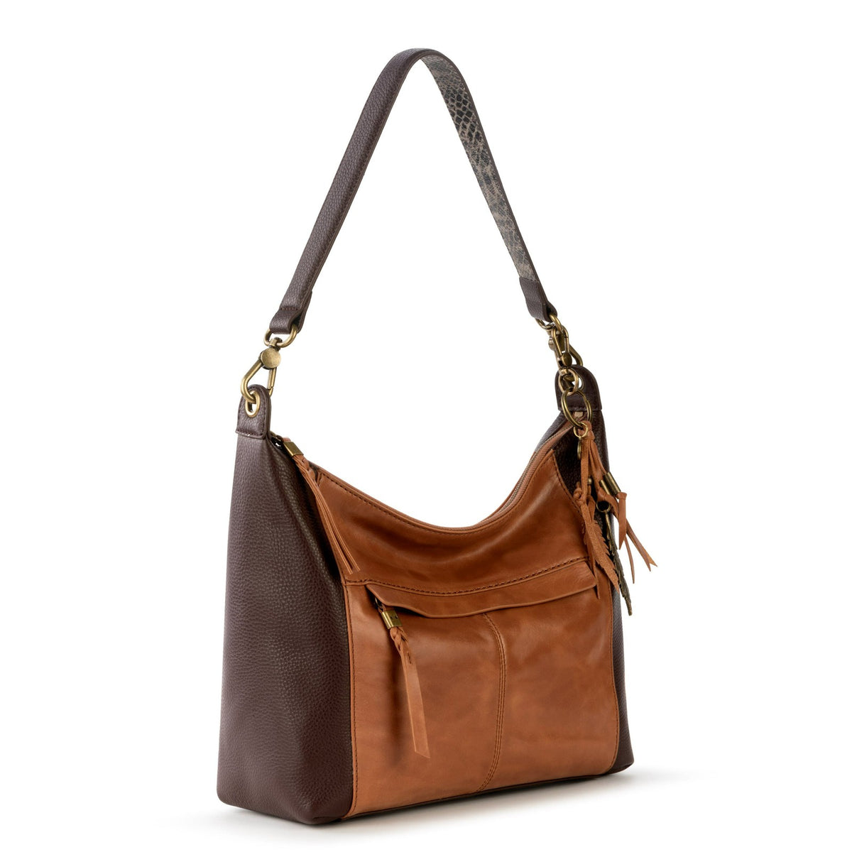 The Sak Alameda Hobo Bag in Tobacco Snake Multi Leather