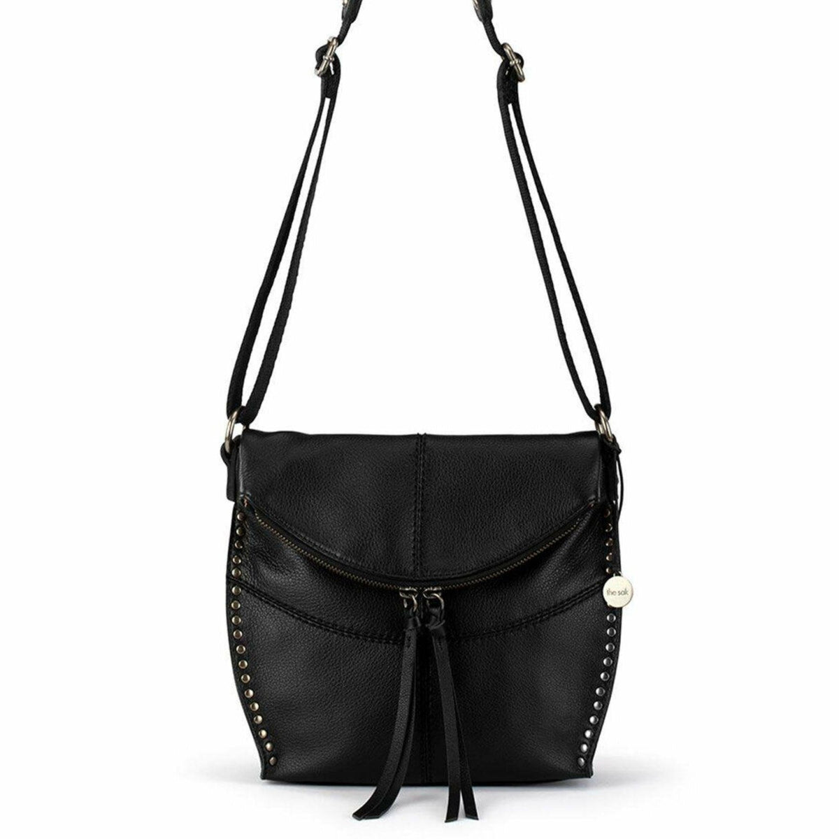 The Sak Silverlake Flap Crossbody Bag in Black Leather