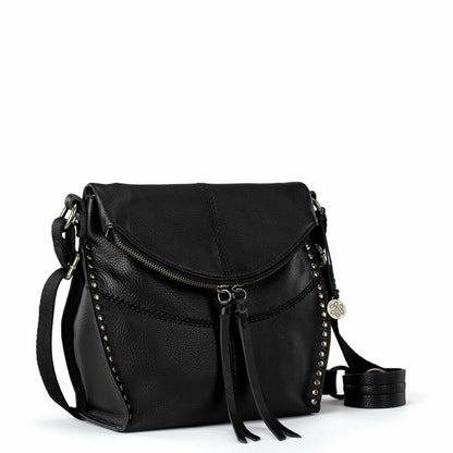 The Sak Silverlake Flap Crossbody Bag in Black Leather