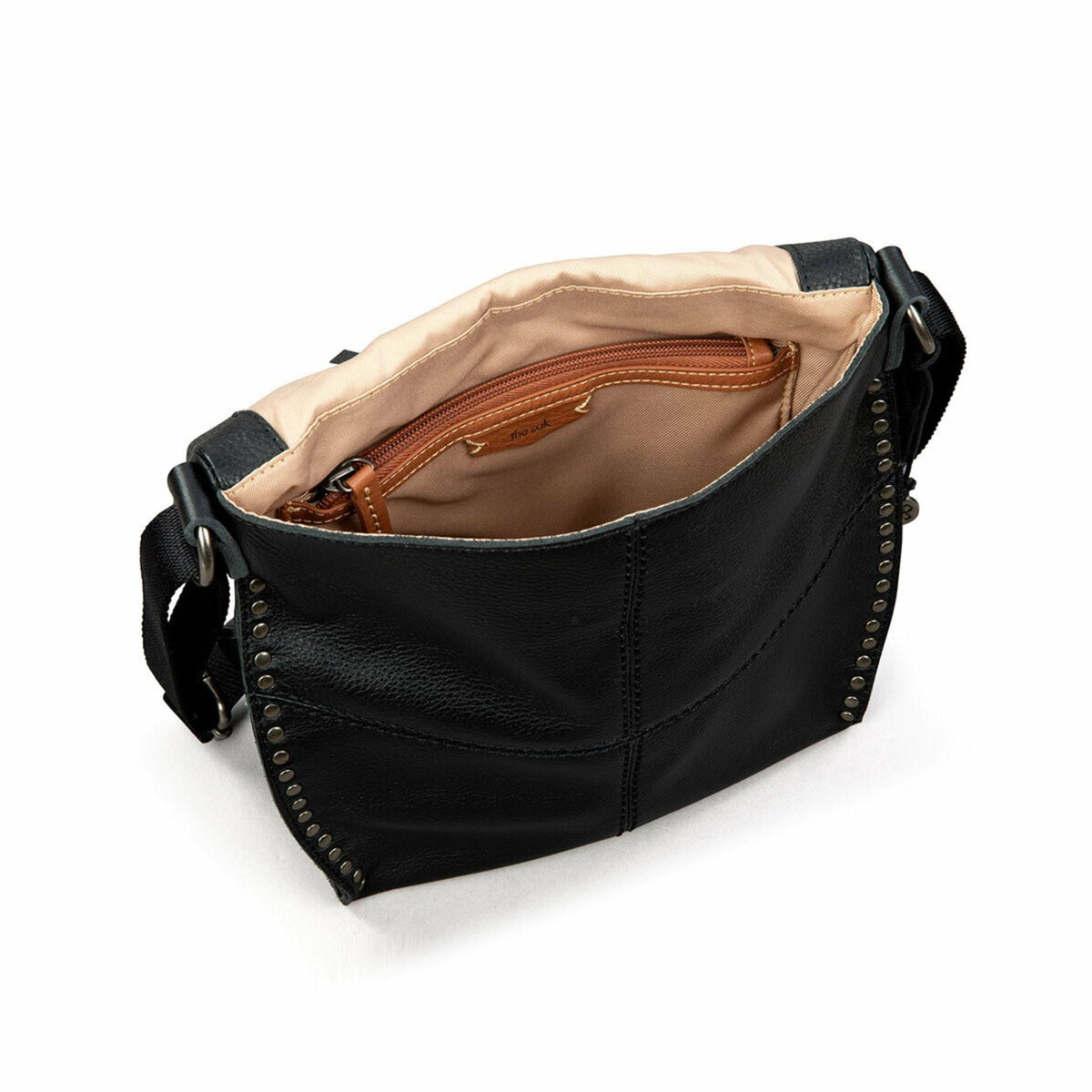 The Sak Silverlake Flap Crossbody Bag in Black Leather
