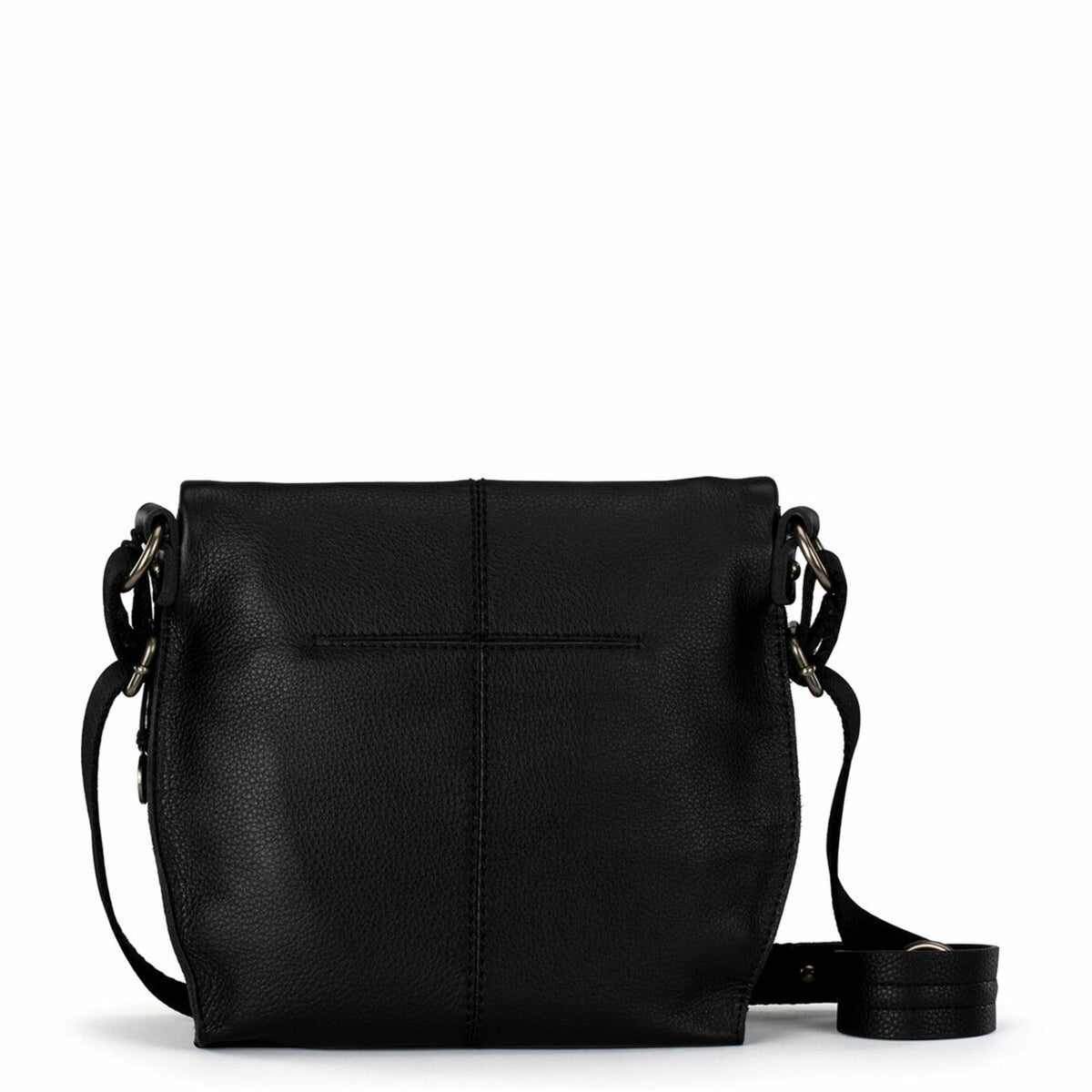 The Sak Silverlake Flap Crossbody Bag in Black Leather