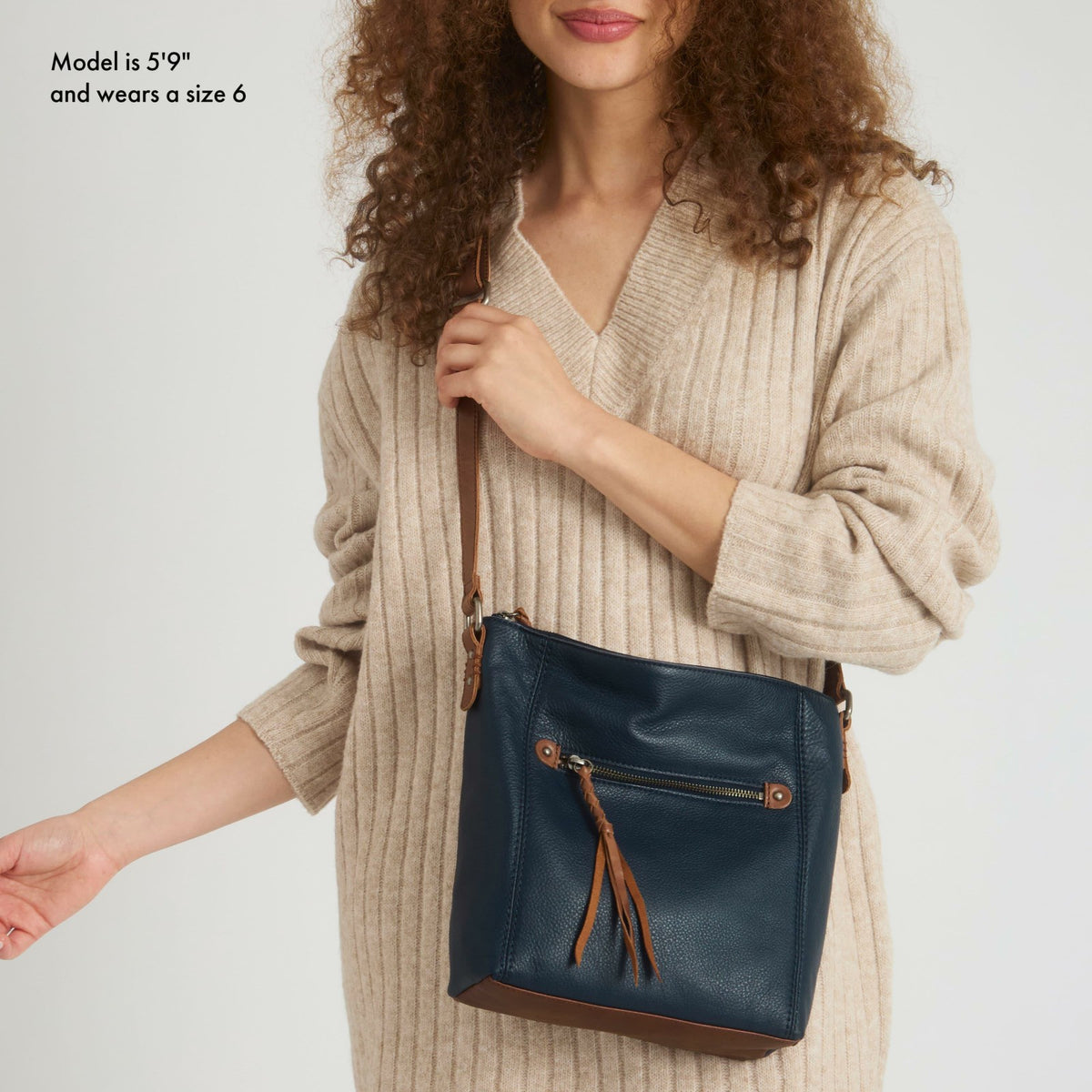 The Sak Ashland Crossbody Bag in Indigo Leather