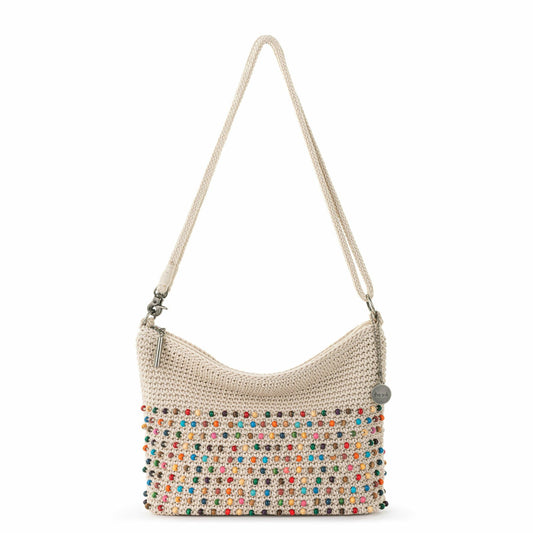 The Sak Lumi Crossbody Bag in Ecru Multi Beads Crochet