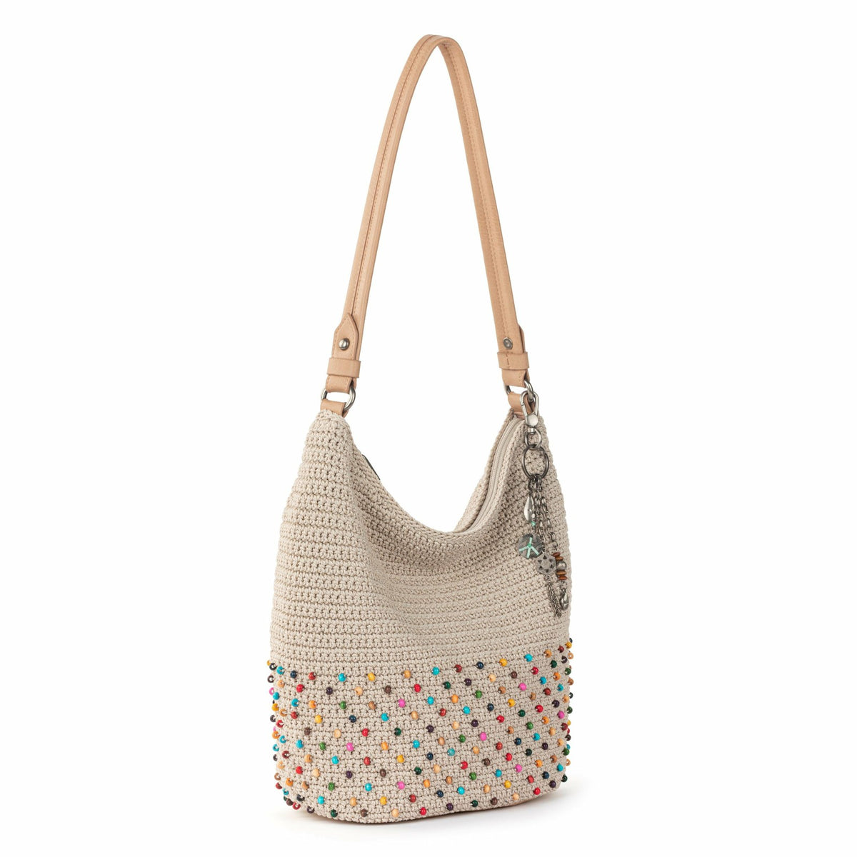 The Sak Sequoia Hobo Bag in Ecru Multi Beads Crochet