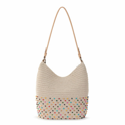 The Sak Sequoia Hobo Bag in Ecru Multi Beads Crochet