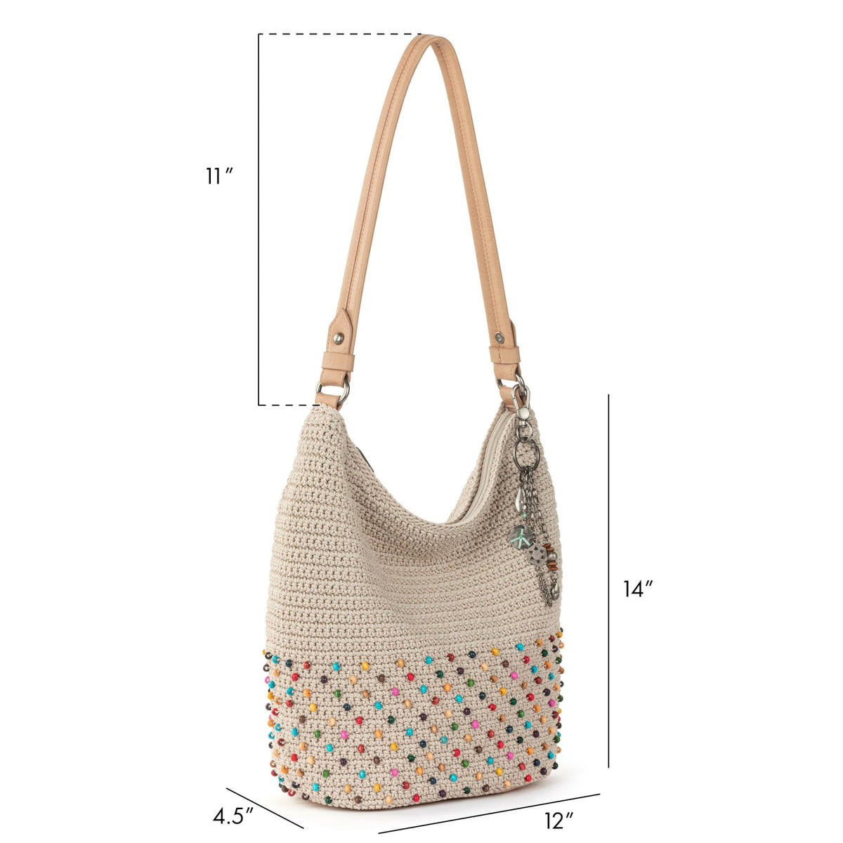 The Sak Sequoia Hobo Bag in Ecru Multi Beads Crochet