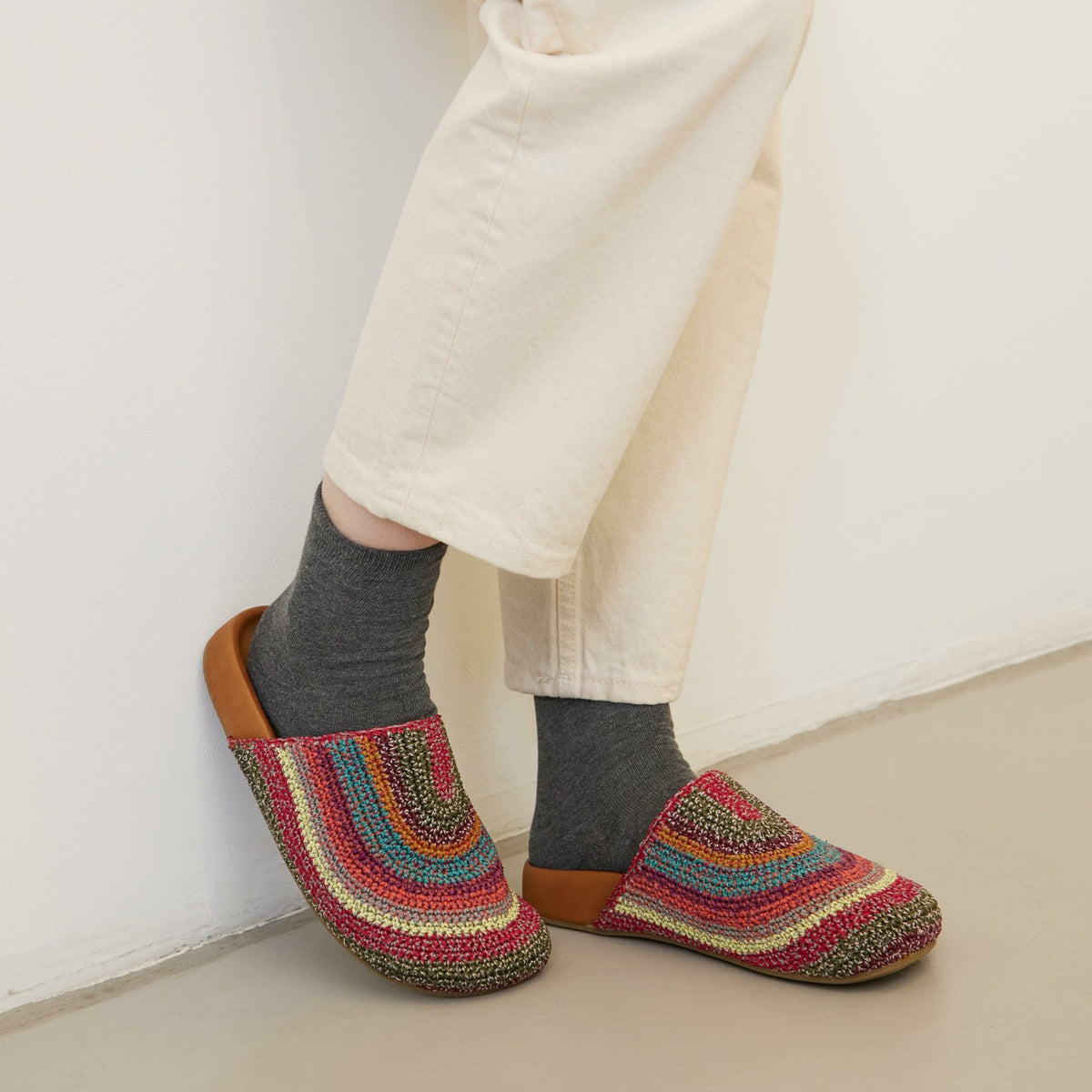 The Sak Bolinas Clog in Sunset Stripe Crochet