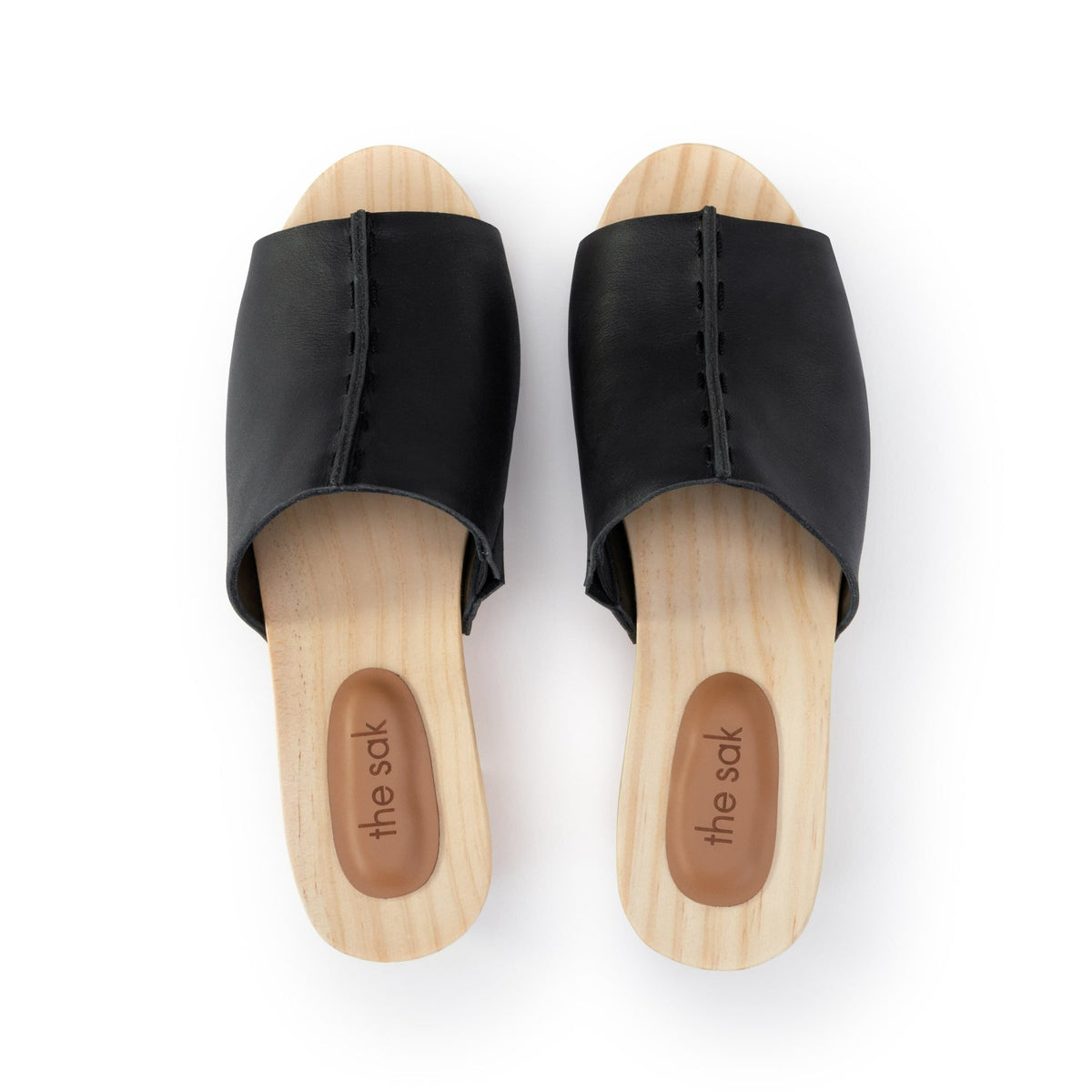 The Sak Ella Clog Sandal in Black Leather