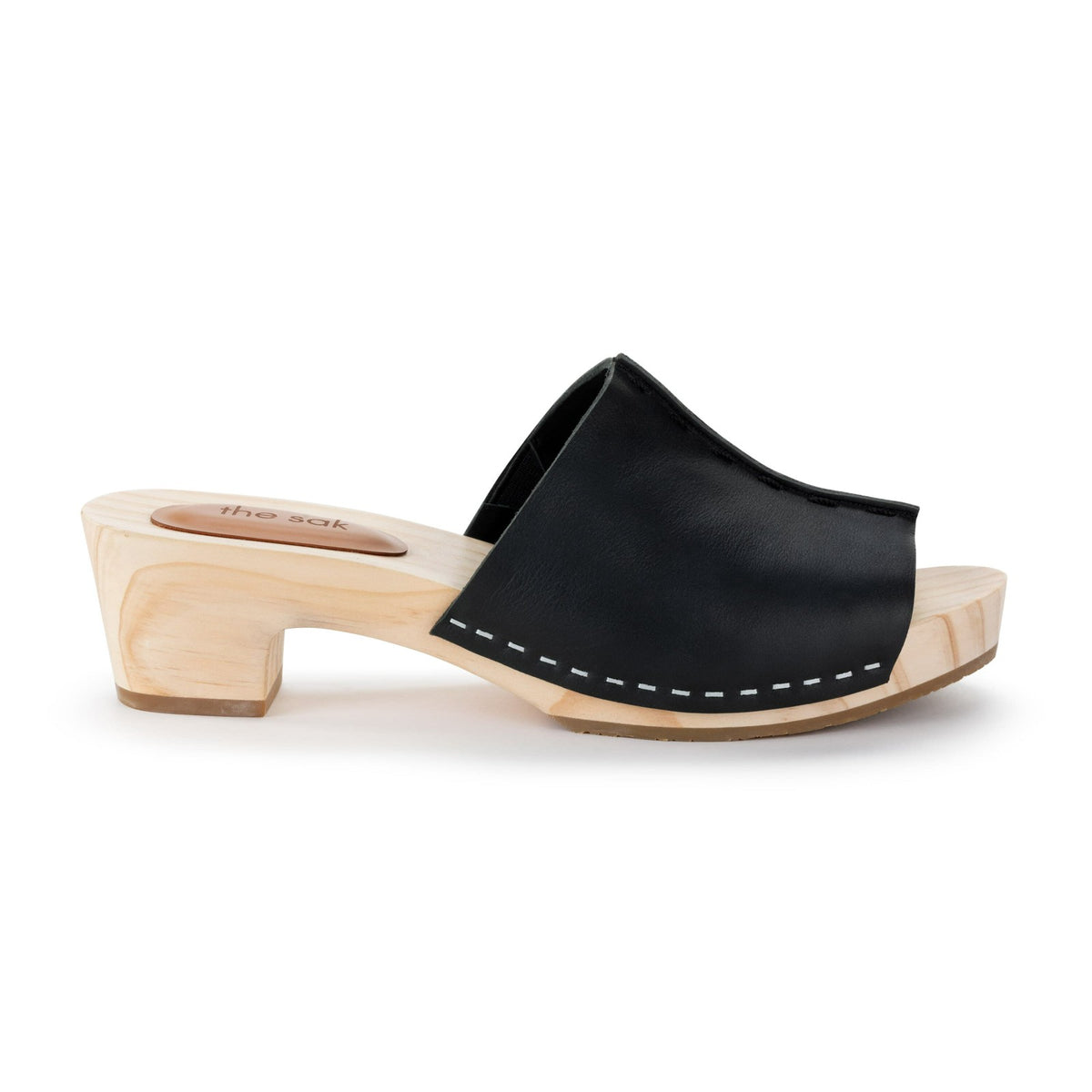 The Sak Ella Clog Sandal in Black Leather