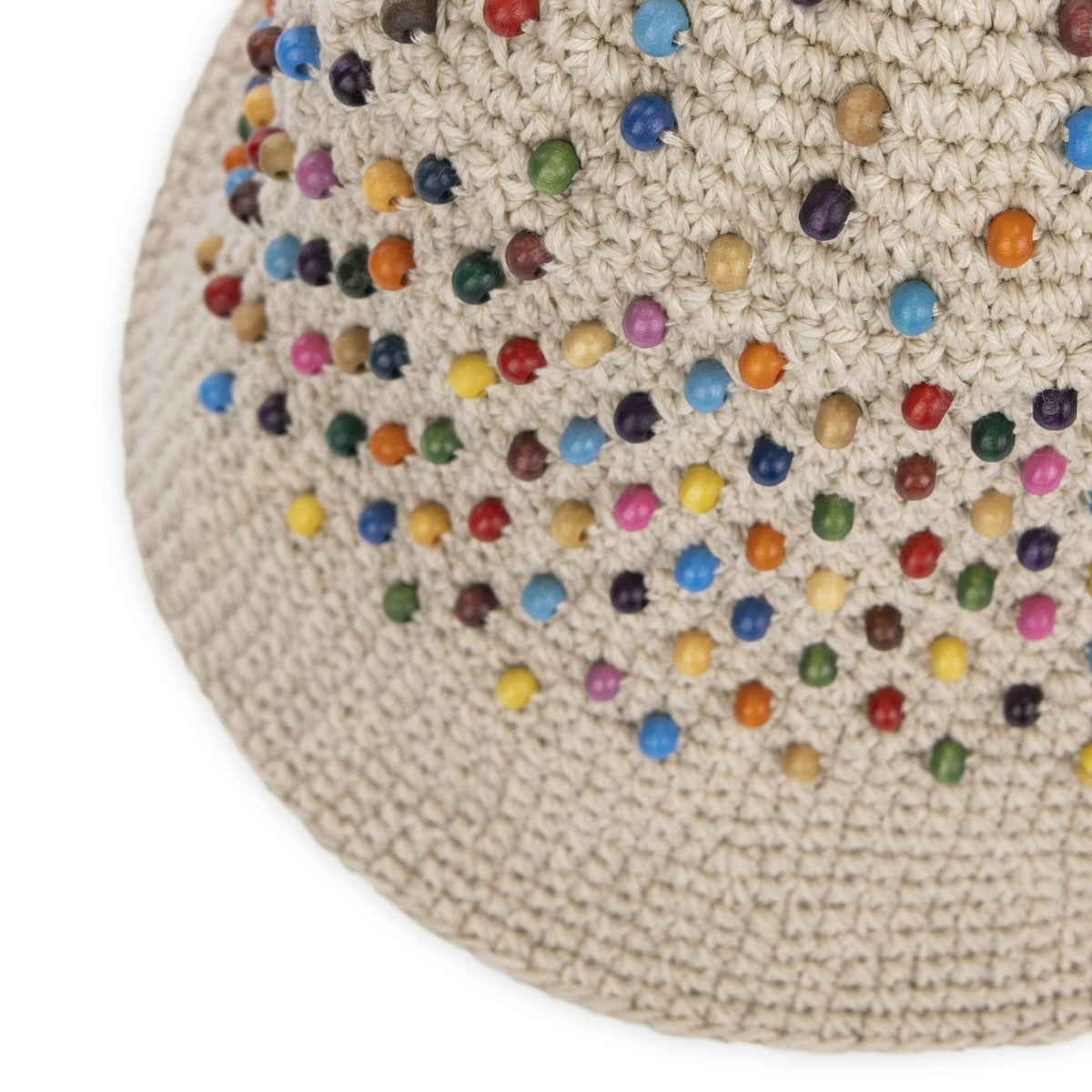 The Sak Lanie Bucket Hat in Ecru Multi Beads Crochet