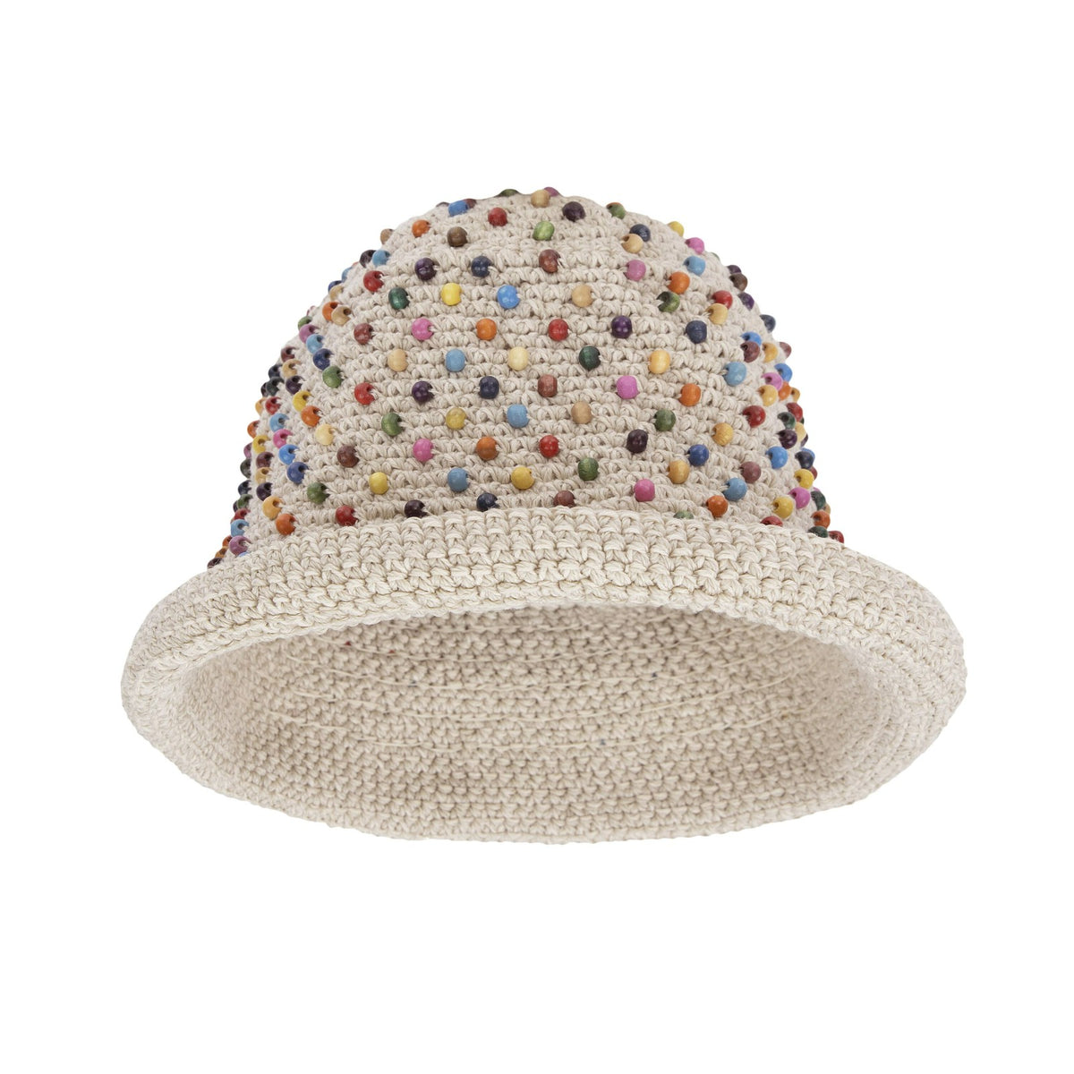 The Sak Lanie Bucket Hat in Ecru Multi Beads Crochet