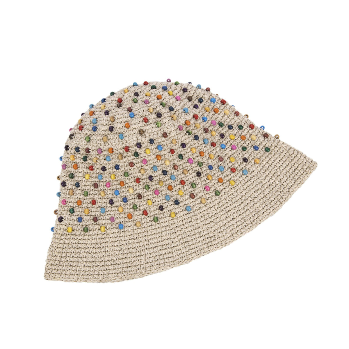 The Sak Lanie Bucket Hat in Ecru Multi Beads Crochet