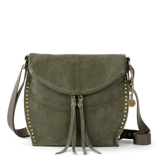 The Sak Silverlake Flap Crossbody Bag in Moss Suede