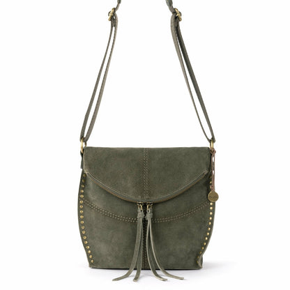 The Sak Silverlake Flap Crossbody Bag in Moss Suede