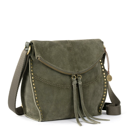 The Sak Silverlake Flap Crossbody Bag in Moss Suede