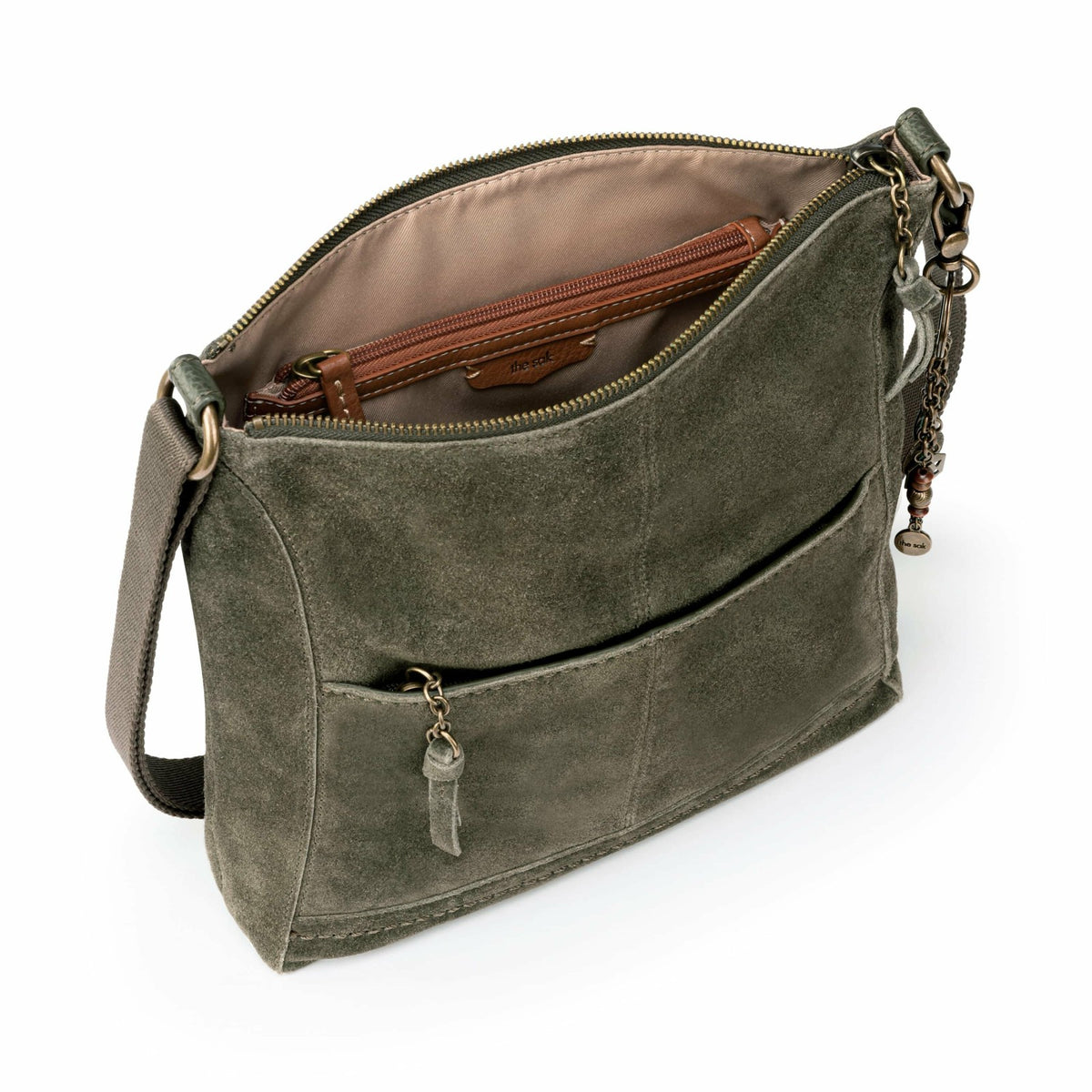 The Sak Lucia Crossbody Bag in Moss Suede