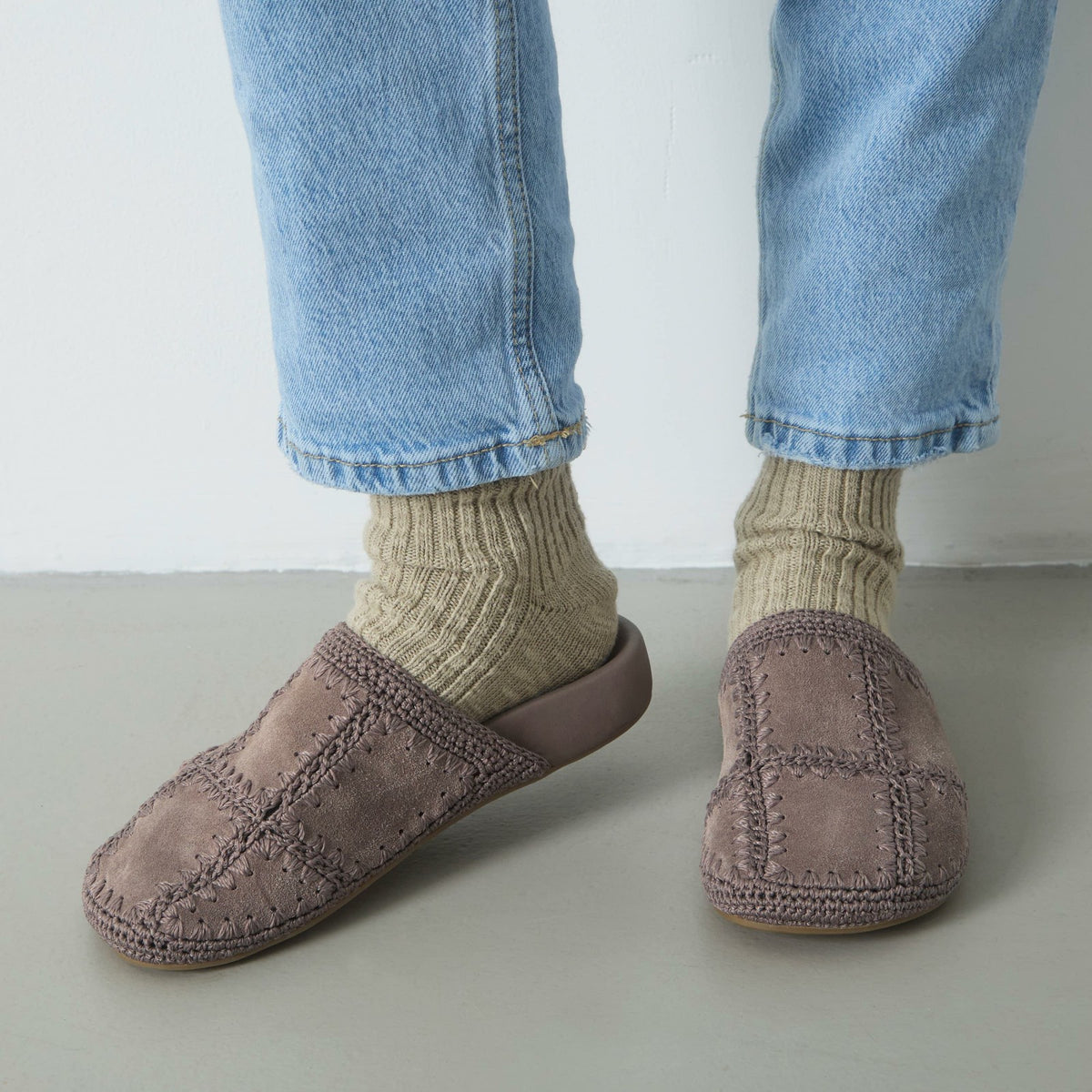 The Sak Bolinas Clog in Mushroom Suede Patch
