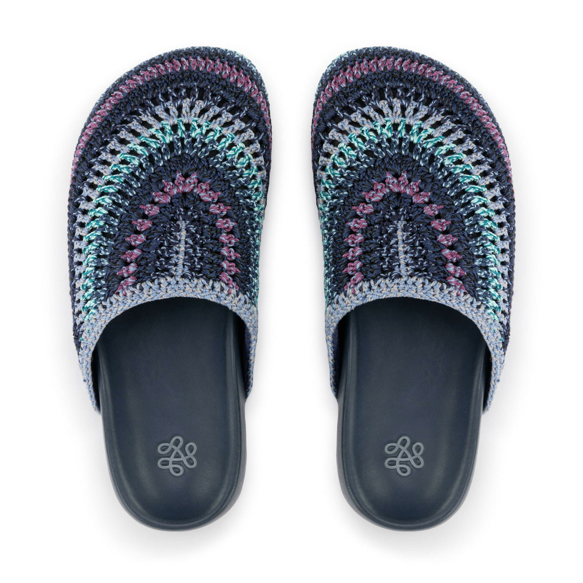 The Sak Bolinas Clog in Lapis Stripe Crochet