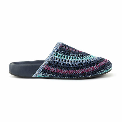 The Sak Bolinas Clog in Lapis Stripe Crochet