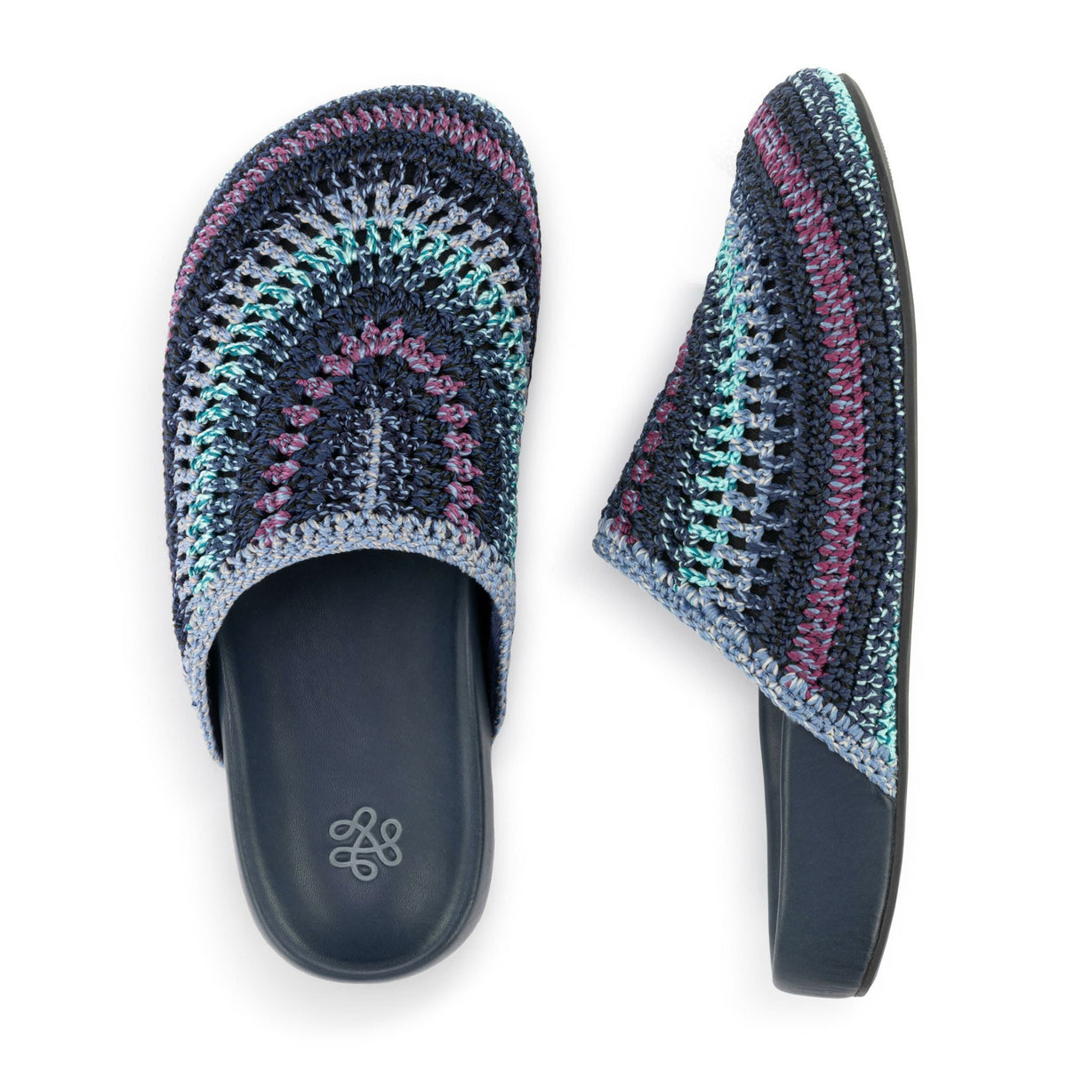 The Sak Bolinas Clog in Lapis Stripe Crochet