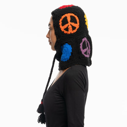 The Sak Haven Balaclava Gloves Set in Black Peace And Love Crochet