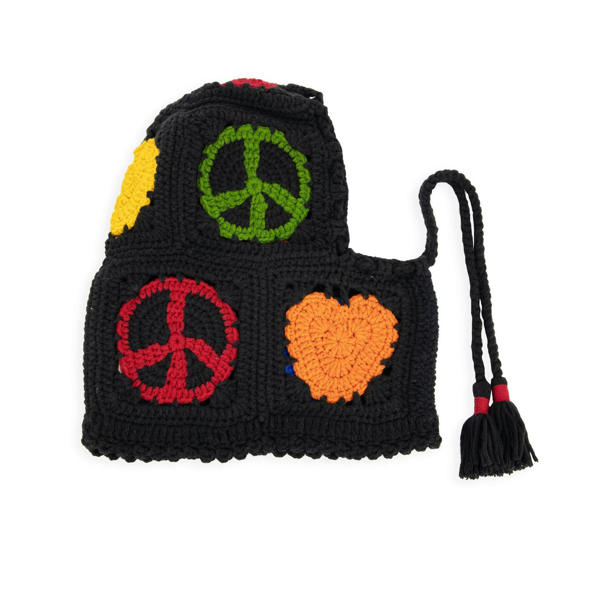 The Sak Haven Balaclava Gloves Set in Black Peace And Love Crochet