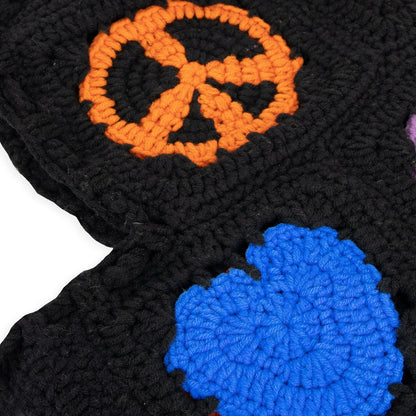 The Sak Haven Balaclava Gloves Set in Black Peace And Love Crochet