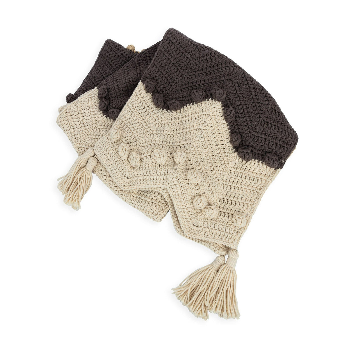 The Sak Haven Cozy Scarf in Neutral Multi Crochet