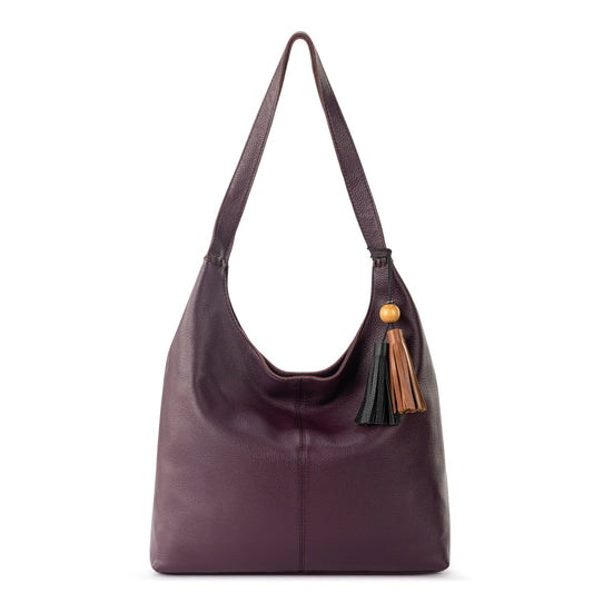 The Sak Huntley Hobo Bag in Aubergine Leather