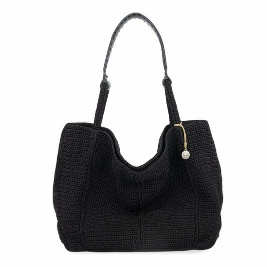 The Sak Los Feliz Large Tote Bag in Black Crochet