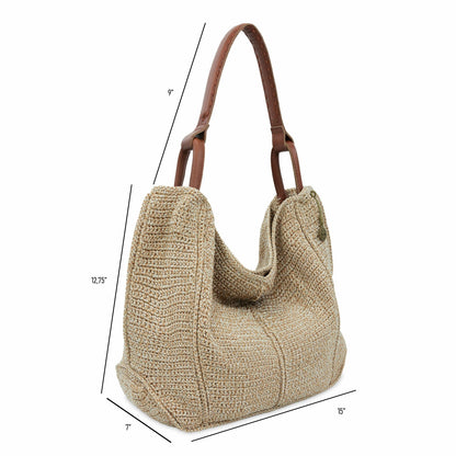 The Sak Los Feliz Large Tote Bag in Bamboo Static Crochet