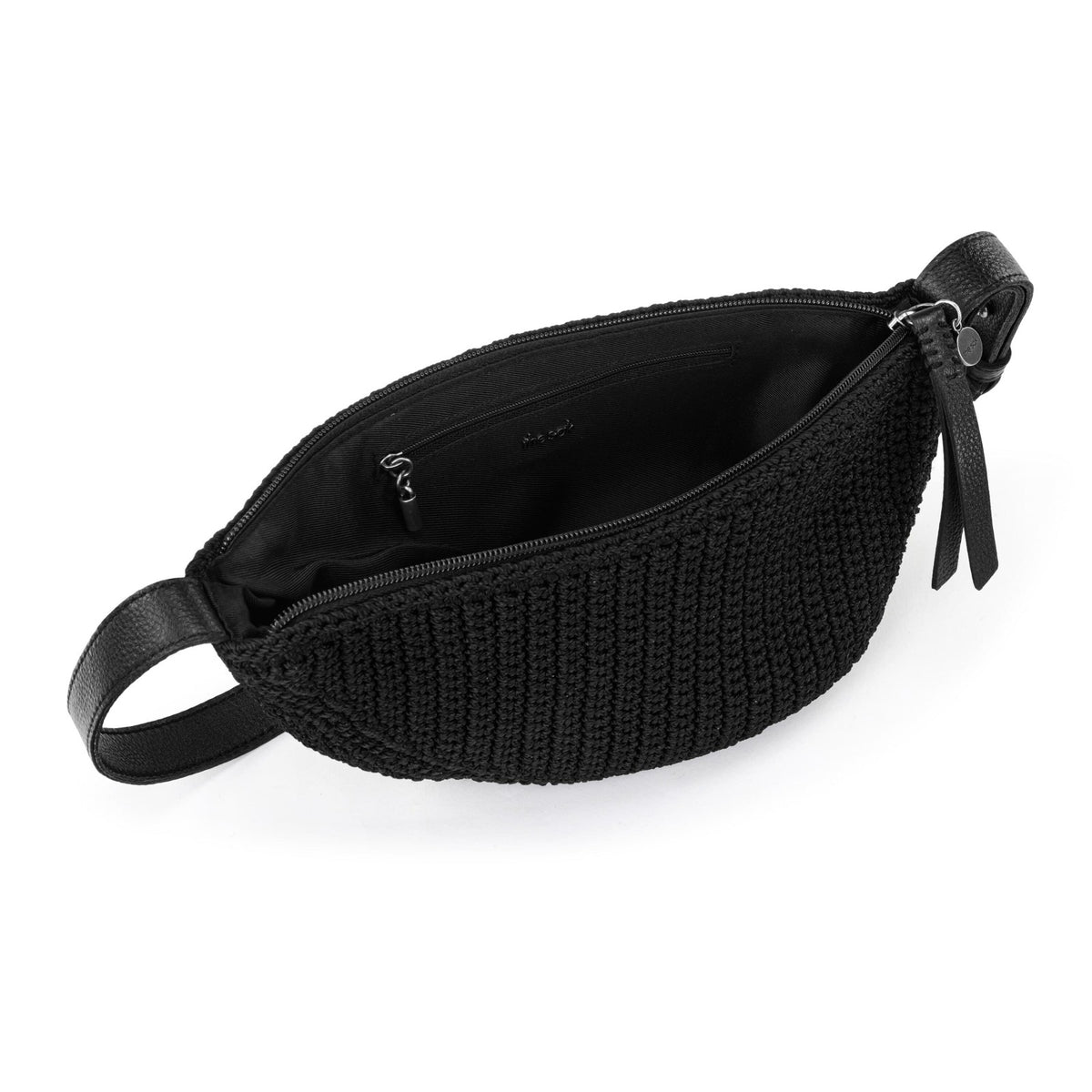 The Sak Tess Sling Bag in Black Crochet