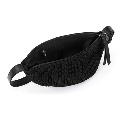 The Sak Tess Sling Bag in Black Crochet