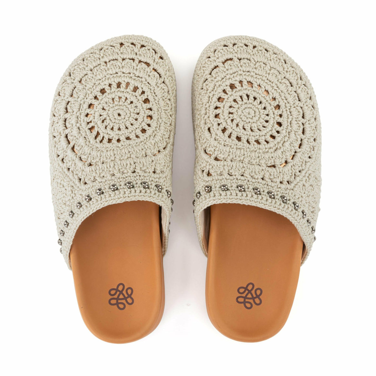 The Sak Bolinas Clog in Natural Medallion Crochet