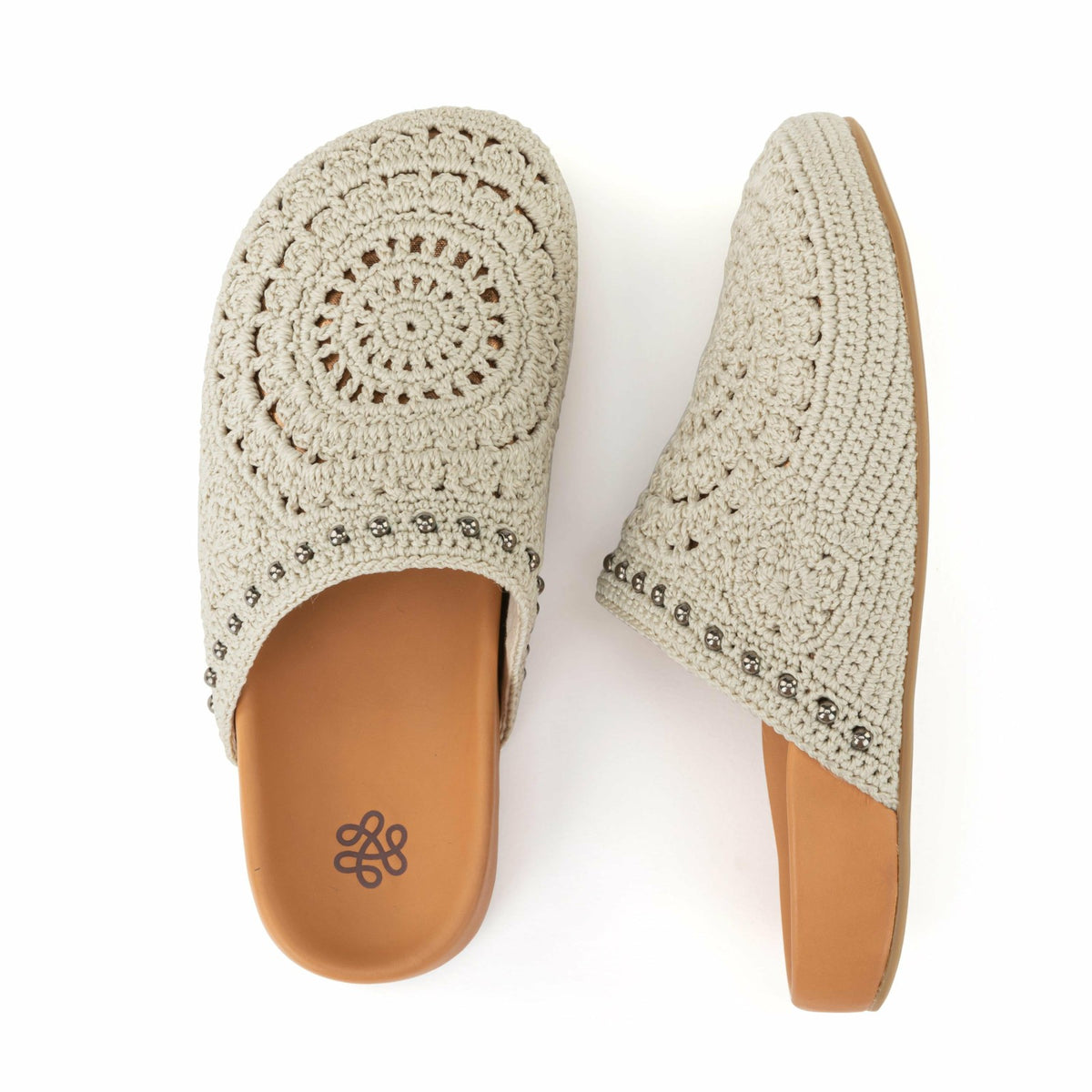 The Sak Bolinas Clog in Natural Medallion Crochet