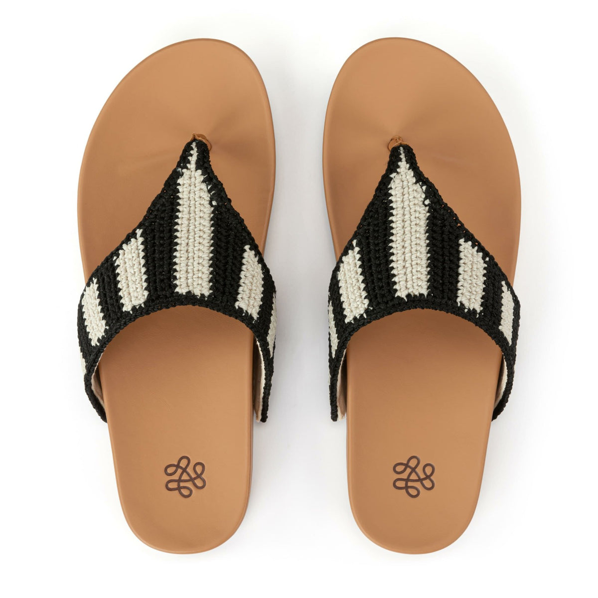 The Sak Everly Sandal in Black Stripe Crochet