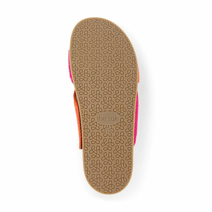 The Sak Penelope Sandal in Pinkberry Cayenne Block Crochet