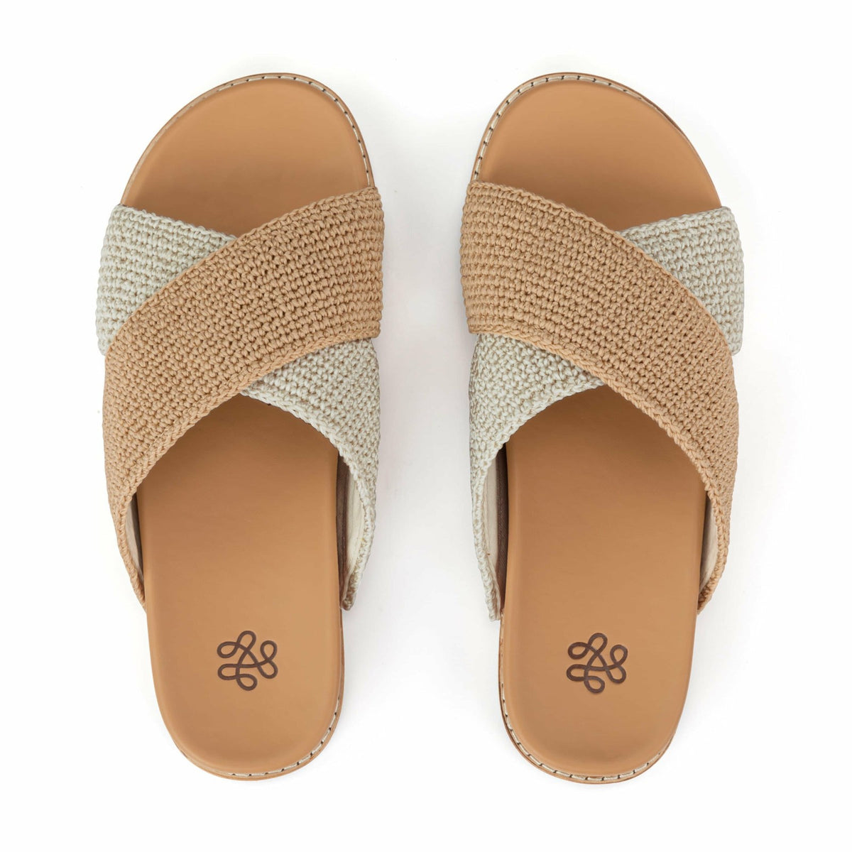 The Sak Penelope Sandal in Natural and Bamboo Block Crochet