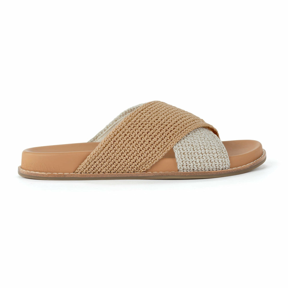 The Sak Penelope Sandal in Natural and Bamboo Block Crochet
