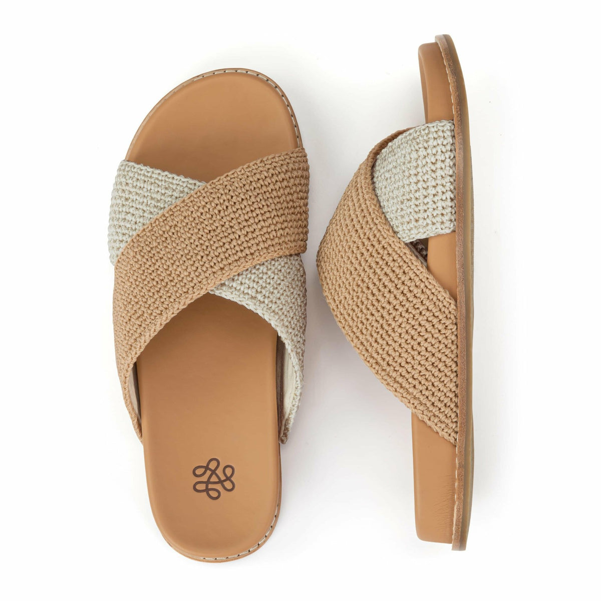 The Sak Penelope Sandal in Natural and Bamboo Block Crochet