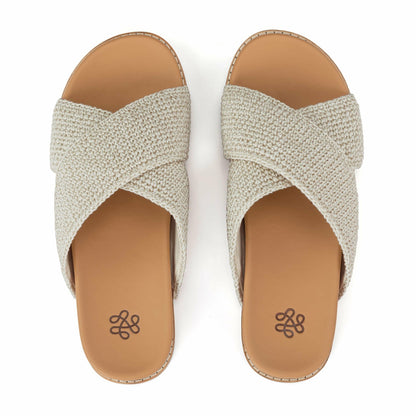 The Sak Penelope Sandal in Natural Crochet