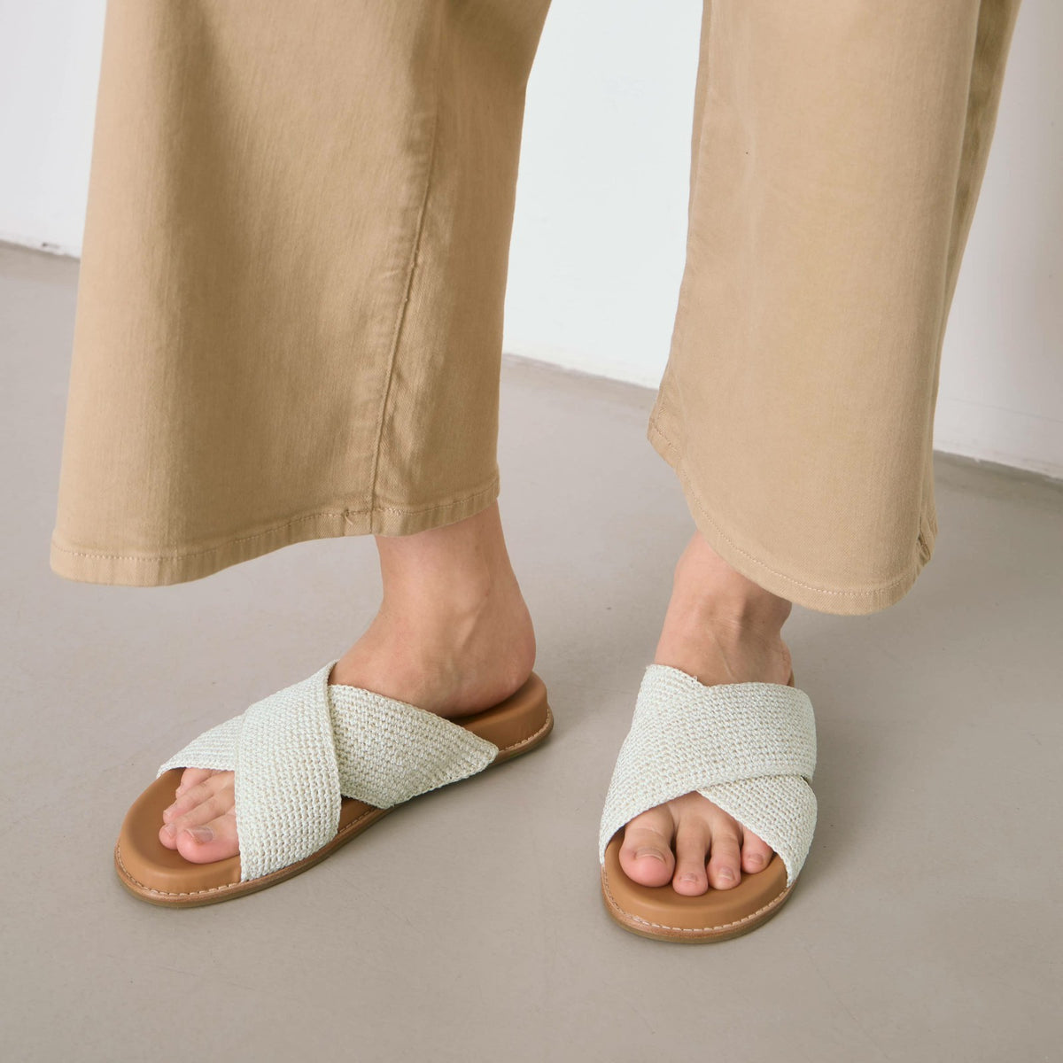 The Sak Penelope Sandal in Natural Crochet