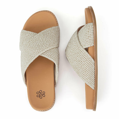 The Sak Penelope Sandal in Natural Crochet