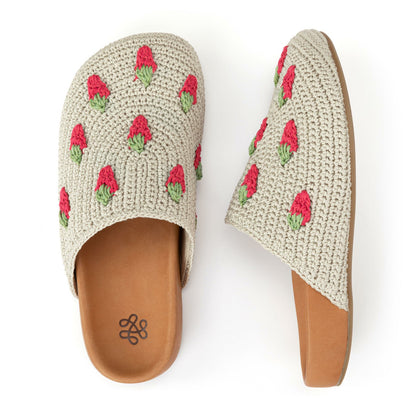 The Sak Bolinas Clog in Natural Strawberries Crochet